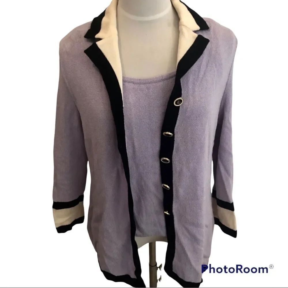 St. John vintage 2 pieces knit cardigan set size 2